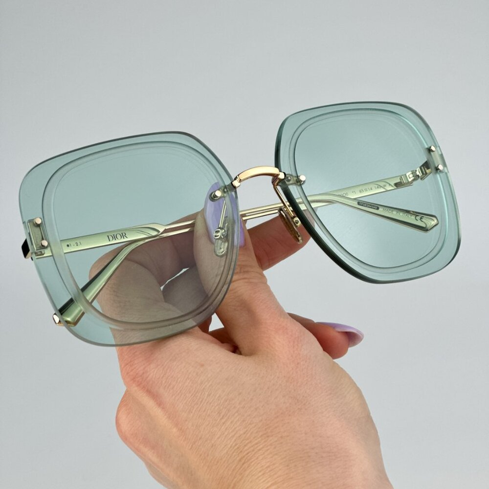 Dior ULTRADIOR SU B0O0 BRAND NEW Sunglasses Gold Green Women Square Oversized - Picture 4 of 13